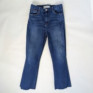 Frank & Eileen Killian Flare Jeans 31 Raw Hem High Rise '70s Revival Chic